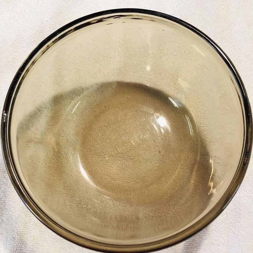 Anchor Ovenware Amber Glass Rimmed‎ 1qt Mixing Bowl